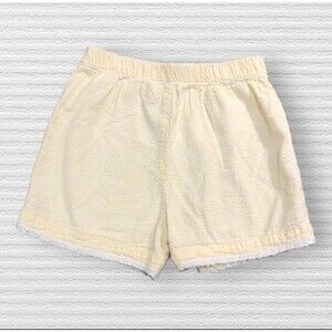 Vintage Mulberribush Girls Yellow Gingham Shorts Crochet Trim USA Made Sz 5